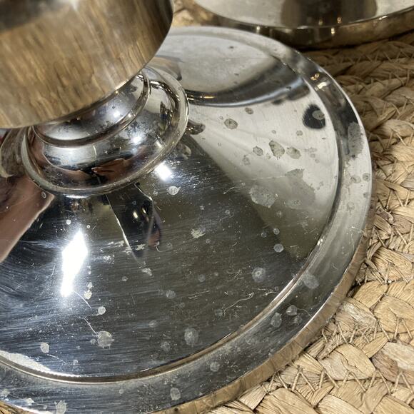 VTG Set Of 4 Towle Stainless Steel Weighted Candle Holders for Pillar Candles - Picture 9 of 9